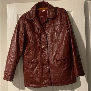 Women's & Men Burgundy Leather Jacket